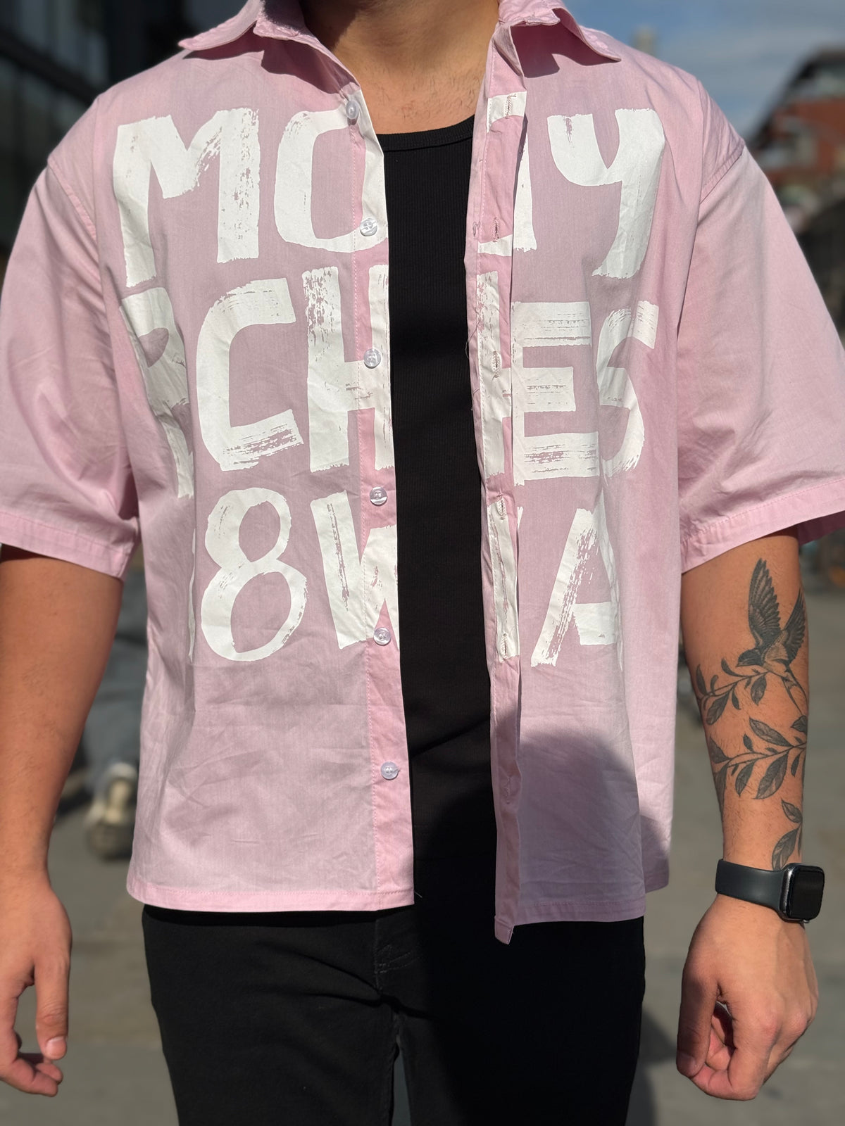 Pink Static Boxy Shirt