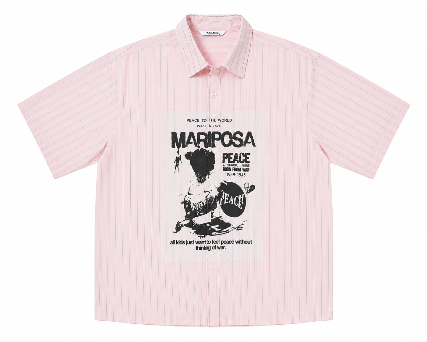 Peace & Love Boxy Fit Shirt - Pink