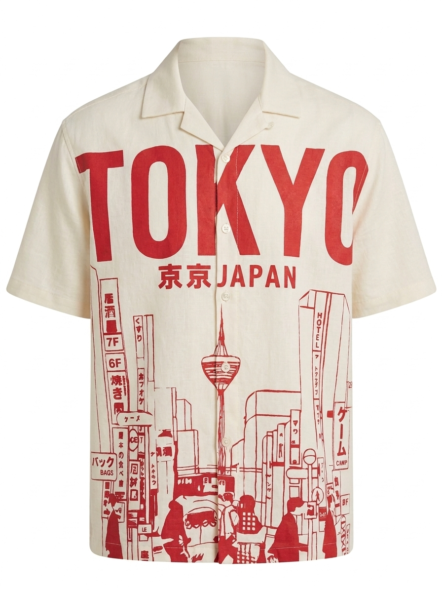 Tokyo City Graphic Print Shirt
