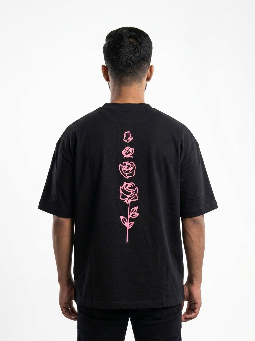 Rose Puff Print Oversized Tshirt
