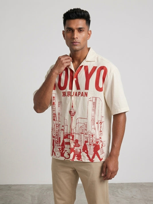 Tokyo City Graphic Print Shirt