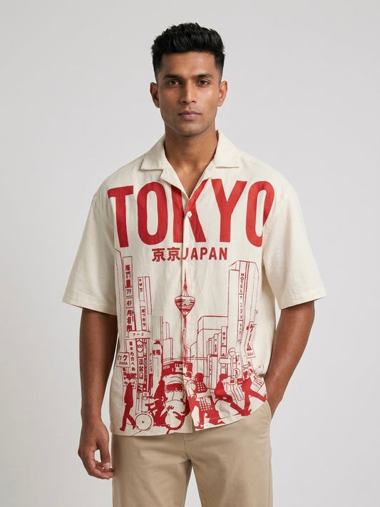 Tokyo City Graphic Print Shirt