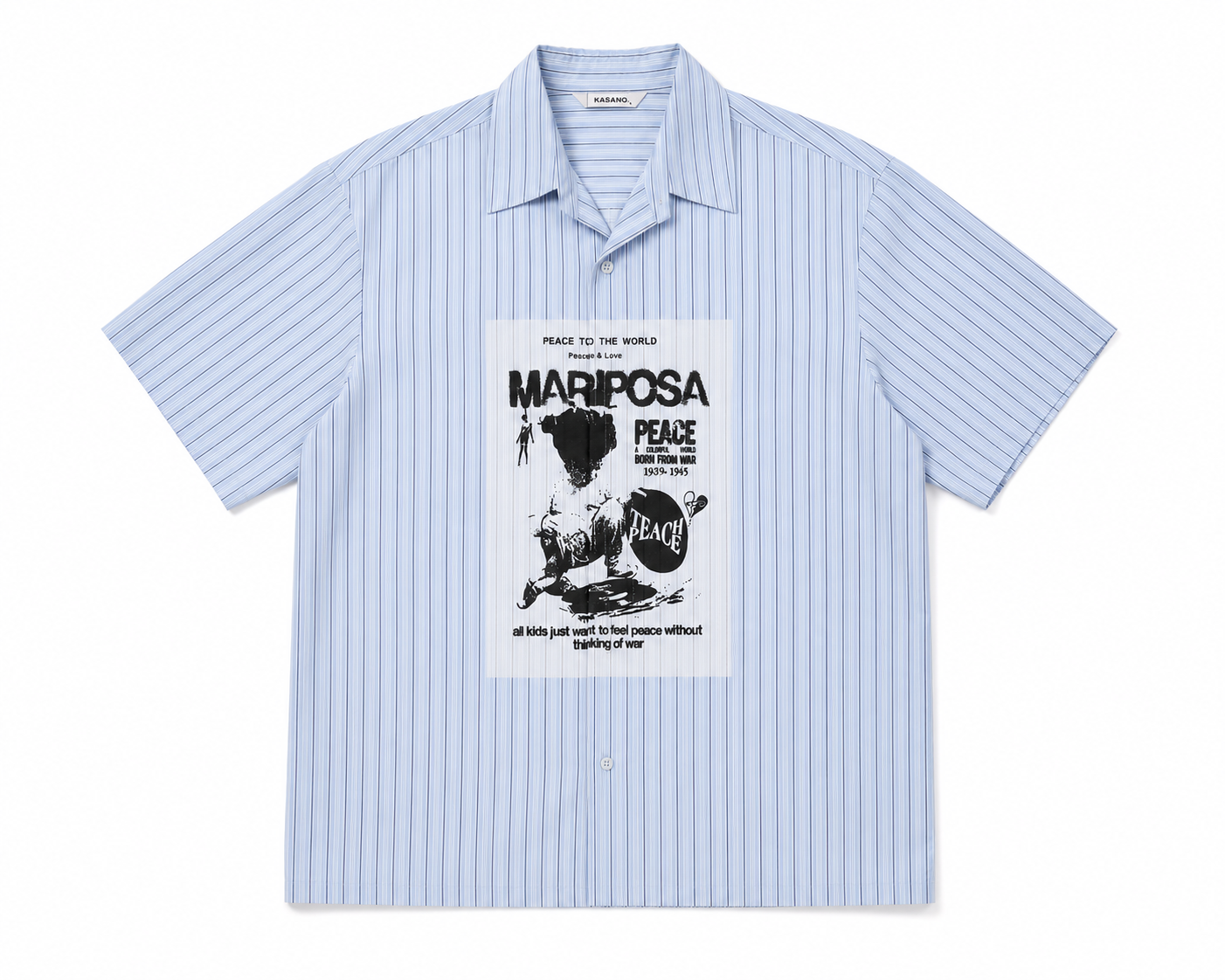 Peace & Love Boxy Fit Shirt - Blue