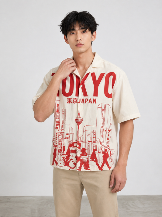 Tokyo City Graphic Print Shirt